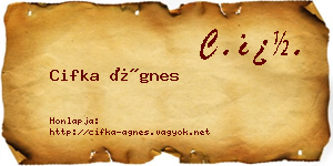 Cifka Ágnes névjegykártya