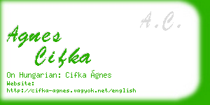 agnes cifka business card