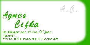 agnes cifka business card